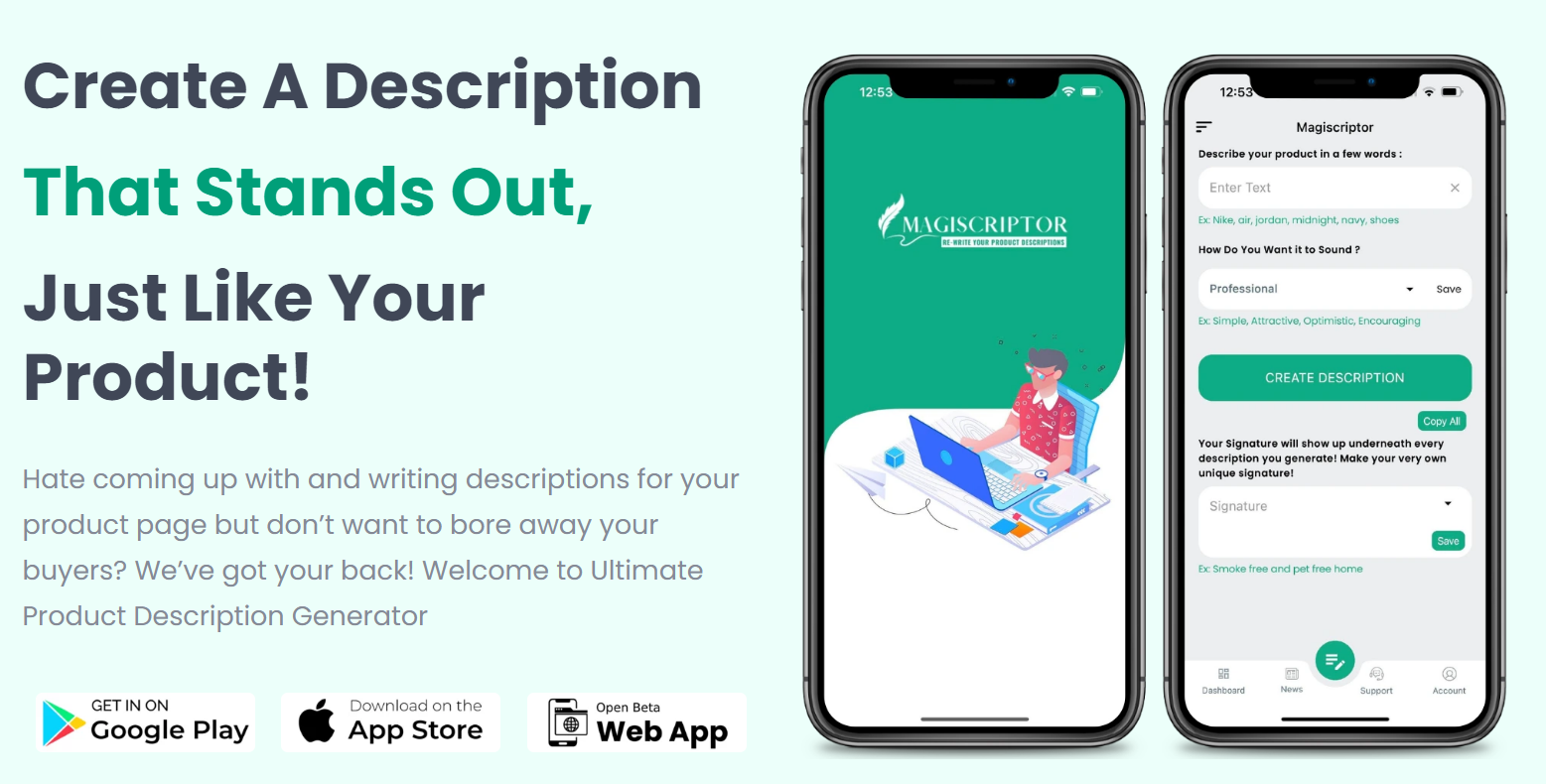 magiscriptor best ai product description generator app